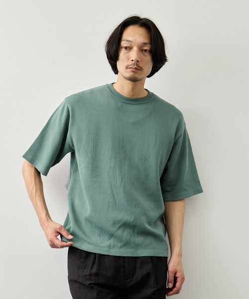 CITY TOKYO(シティトウキョウ)の「【CITY TOKYO】Joint knit リラックスTee(Tシャツ/カットソー・メンズ・オフホワイト/ライトブルーグレー/ミント/ネイビー・1/2)」の21枚目の写真