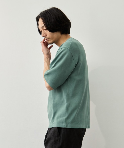 CITY TOKYO(シティトウキョウ)の「【CITY TOKYO】Joint knit リラックスTee(Tシャツ/カットソー・メンズ・オフホワイト/ライトブルーグレー/ミント/ネイビー・1/2)」の22枚目の写真
