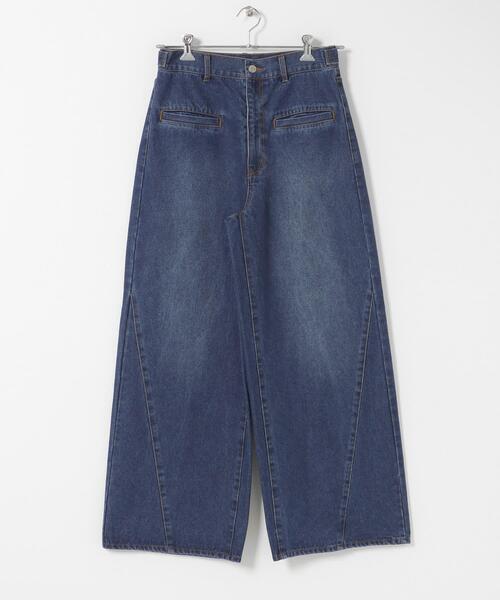 KBF(ケイビーエフ)の「WIDEレッグアジャストデニム(デニムパンツ・レディース・ブルー/ライトブルー・36/38)」の10枚目の写真