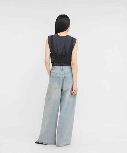 KBF(ケイビーエフ)の「WIDEレッグアジャストデニム(デニムパンツ・レディース・ブルー/ライトブルー・36/38)」の20枚目の写真