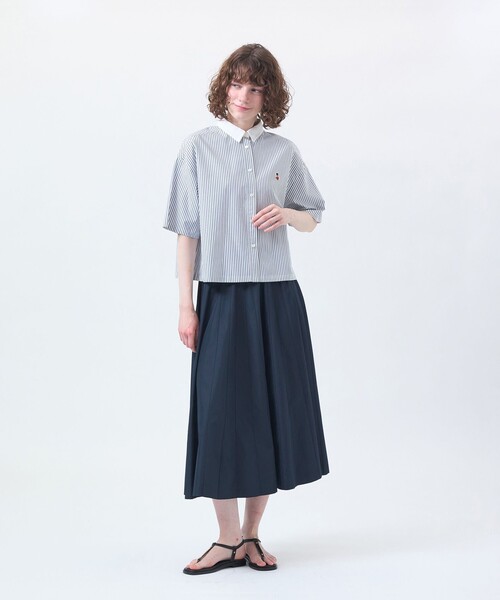 MACKINTOSH PHILOSOPHY（ﾏｯｷﾝﾄｯｼｭ ﾌｨﾛｿﾌｨｰ）の「バッキンガムベア クレリックハーフスリーブシャツ（シャツ/ブラウス・レディース・ダークネイビー/ブルー系その他3/ブルー・38/36）」の6枚目の写真