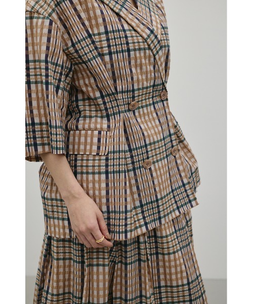 STYLEMIXER(スタイルミキサー)の「【セットアップ対応】シアーチェックジャケット(テーラードジャケット・レディース・ベージュ系その他/ブルー系その他3・FREE)」の20枚目の写真