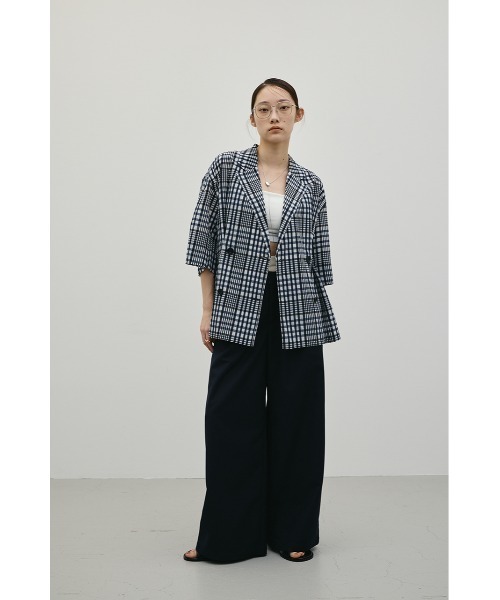 STYLEMIXER(スタイルミキサー)の「【セットアップ対応】シアーチェックジャケット(テーラードジャケット・レディース・ベージュ系その他/ブルー系その他3・FREE)」の14枚目の写真