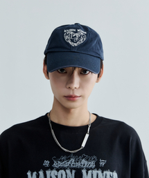 MAISON MINED（メゾンミネド）の「DOODLE HEART VINTAGE WASHED BALL CAP NAVY（キャップ）」
