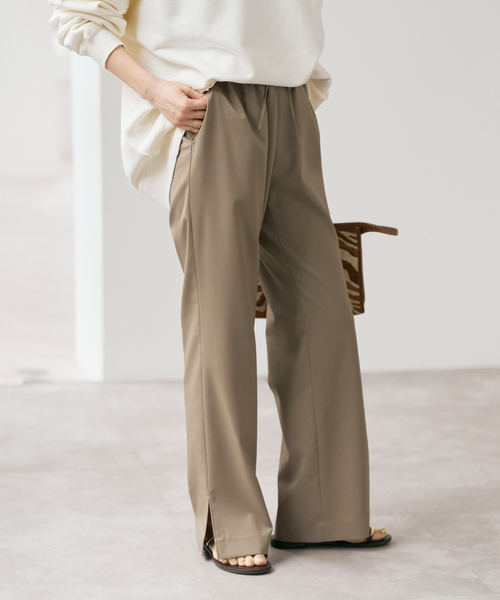 Spick & Span（スピックアンドスパン）の「《34サイズ登場 / 追加2》スリットイージーパンツ（スラックス・レディース・ブラウン/ベージュ/ブラック系その他・34/40/38/36）」の12枚目の写真