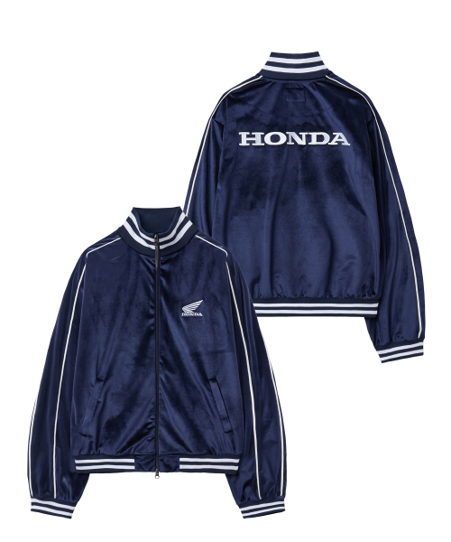 PHYPS MOTORCYCLE(フィップスモーターサイクル)の「Velvet Track Jacket Navy(その他アウター・レディース・その他・SMALL/MEDIUM/X-LARGE/LARGE)」の1枚目の写真
