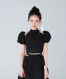 Belle tulle off shoulder ribbon setup(eme10849)（セットアップ）｜M