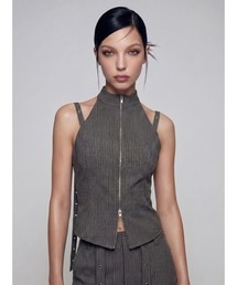 TAJEN:T（タジェント）の「【TAJEN:T】BELT STRAP HALTER NECK TOPS/ベルトストラップホルターネックトップス/セットアップ着用可能（シャツ/ブラウス）」