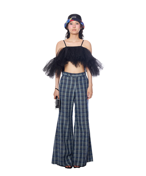 GREEDILOUS(グリディアス)の「Check Pattern green inside Denim Pants(その他パンツ・レディース・その他・X-SMALL/SMALL/MEDIUM/LARGE)」の1枚目の写真