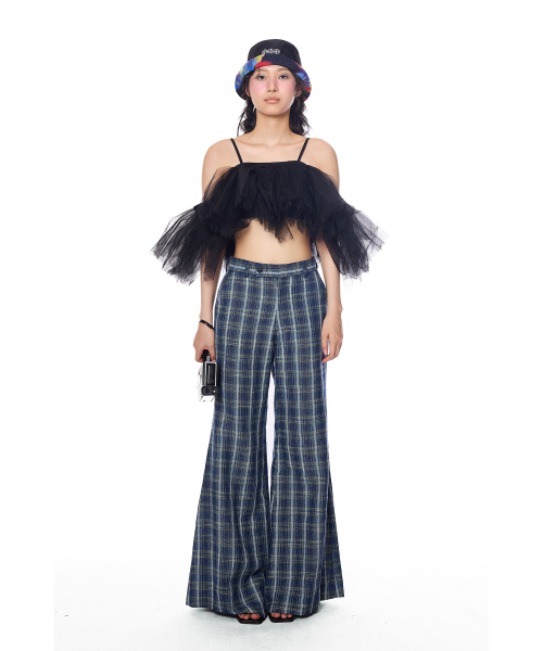 GREEDILOUS(グリディアス)の「Check Pattern green inside Denim Pants(その他パンツ・レディース・その他・X-SMALL/SMALL/MEDIUM/LARGE)」の2枚目の写真