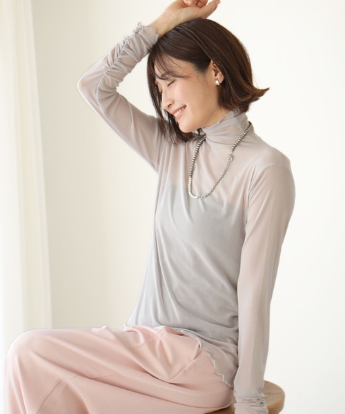 Ehre style（エーレスタイル）の「さり気なシアーで 肌隠し インナー（Tシャツ/カットソー・レディース・ホワイト/ブラック/グレー・FREE）」の10枚目の写真