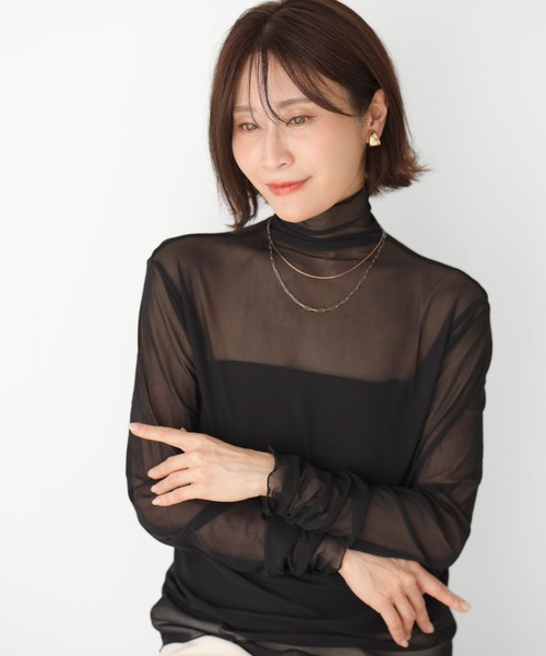 Ehre style（エーレスタイル）の「さり気なシアーで 肌隠し インナー（Tシャツ/カットソー・レディース・ホワイト/ブラック/グレー・FREE）」の14枚目の写真