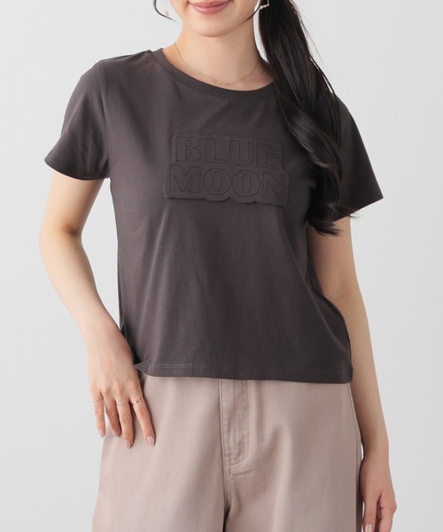 Honeys（ハニーズ）の「【ＵＶカット】ロゴＴシャツ（Tシャツ/カットソー・レディース・スミクロ/オートミール・S/M/L）」の2枚目の写真