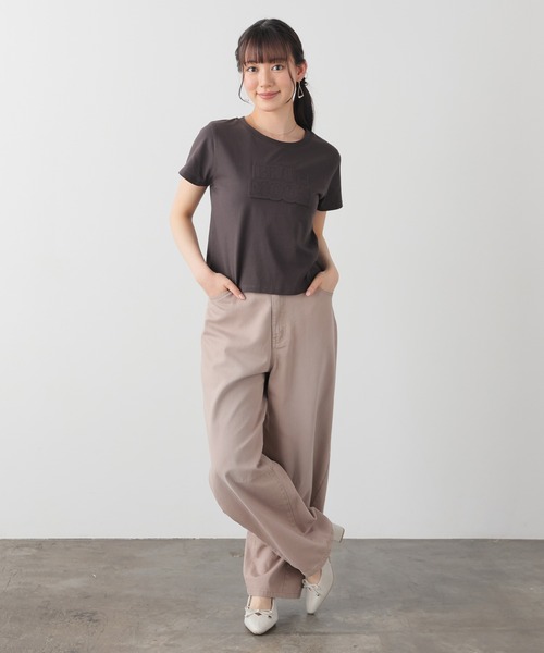 Honeys（ハニーズ）の「【ＵＶカット】ロゴＴシャツ（Tシャツ/カットソー・レディース・スミクロ/オートミール・S/M/L）」の20枚目の写真
