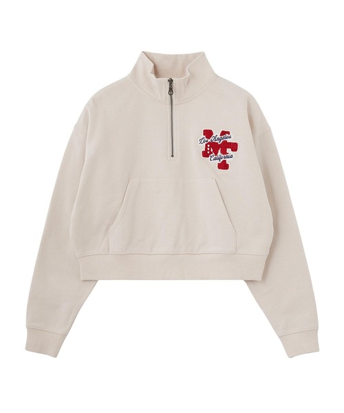 MILKFED.（ミルクフェド）の「SAGARA PATCH HALF ZIP TOP（スウェット・レディース・ピンク/オフホワイト/ブラック・M/L）」の22枚目の写真
