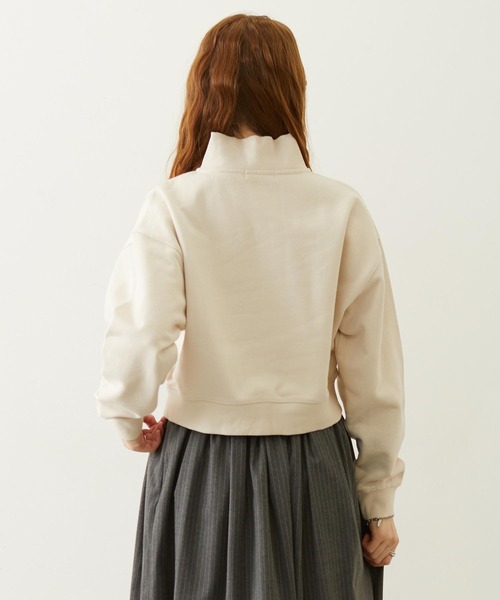 MILKFED.（ミルクフェド）の「SAGARA PATCH HALF ZIP TOP（スウェット・レディース・ピンク/オフホワイト/ブラック・M/L）」の5枚目の写真