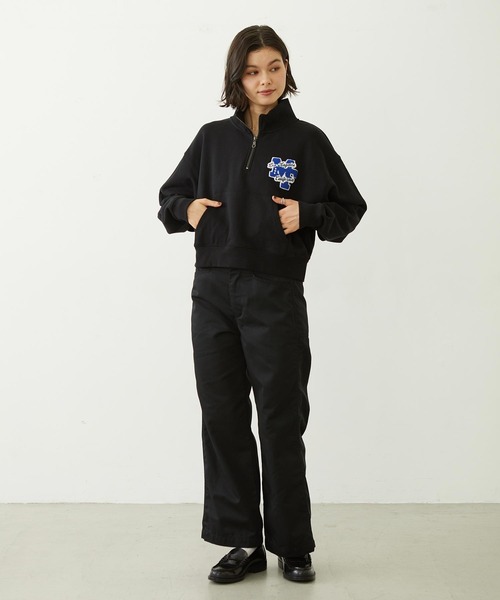 MILKFED.（ミルクフェド）の「SAGARA PATCH HALF ZIP TOP（スウェット・レディース・ピンク/オフホワイト/ブラック・M/L）」の13枚目の写真