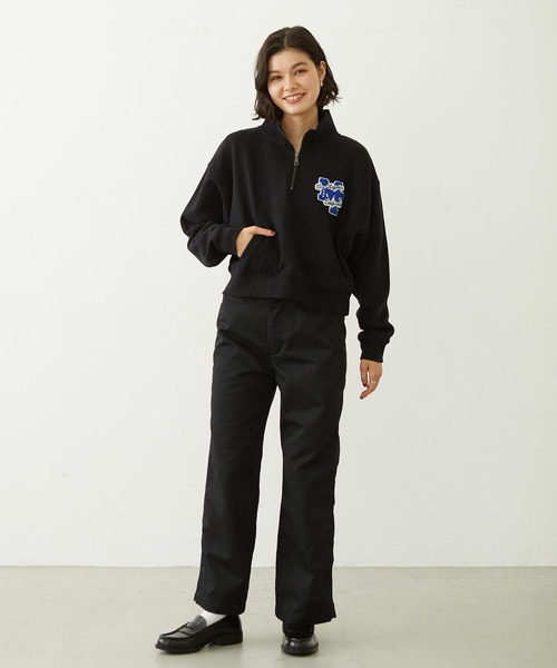 MILKFED.（ミルクフェド）の「SAGARA PATCH HALF ZIP TOP（スウェット・レディース・ピンク/オフホワイト/ブラック・M/L）」の14枚目の写真
