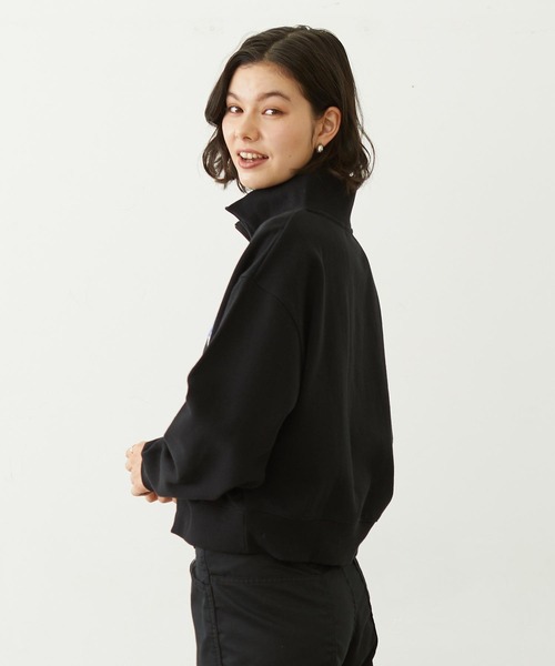 MILKFED.（ミルクフェド）の「SAGARA PATCH HALF ZIP TOP（スウェット・レディース・ピンク/オフホワイト/ブラック・M/L）」の10枚目の写真