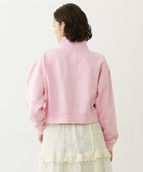 MILKFED.（ミルクフェド）の「SAGARA PATCH HALF ZIP TOP（スウェット・レディース・ピンク/オフホワイト/ブラック・M/L）」の16枚目の写真