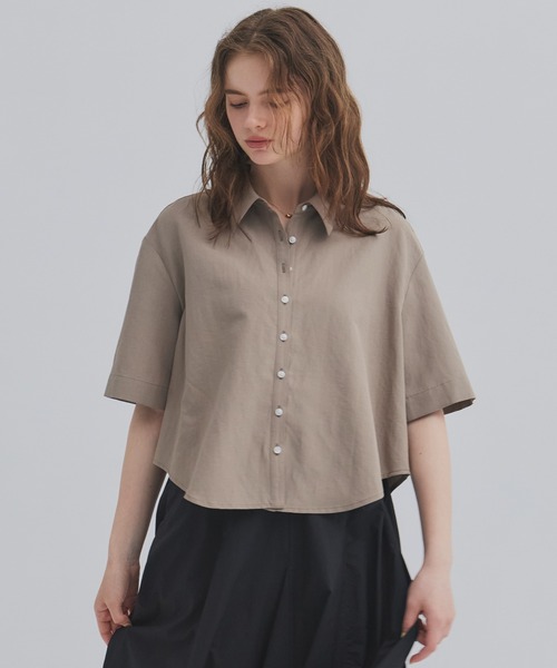 PUBLIC TOKYO(パブリックトウキョウ)の「【2026新作】リネンレーヨンミドルスリーブシャツ(シャツ/ブラウス・レディース・ホワイト/ベージュ/ブラック・FREE)」の19枚目の写真