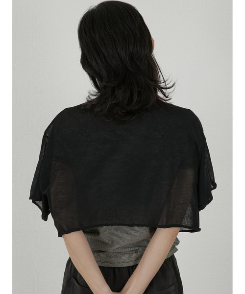 LA PEAU DE GEM（ラポドゥジェム）の「【LA PEAU DE GEM】sheer short cardigan/シアーショートカーディガン（カーディガン/ボレロ・レディース・ブラック/ベージュ・FREE）」の16枚目の写真
