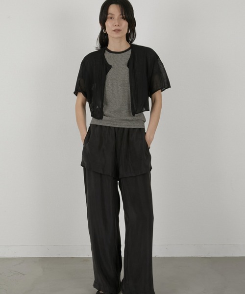 LA PEAU DE GEM（ラポドゥジェム）の「【LA PEAU DE GEM】sheer short cardigan/シアーショートカーディガン（カーディガン/ボレロ・レディース・ブラック/ベージュ・FREE）」の18枚目の写真