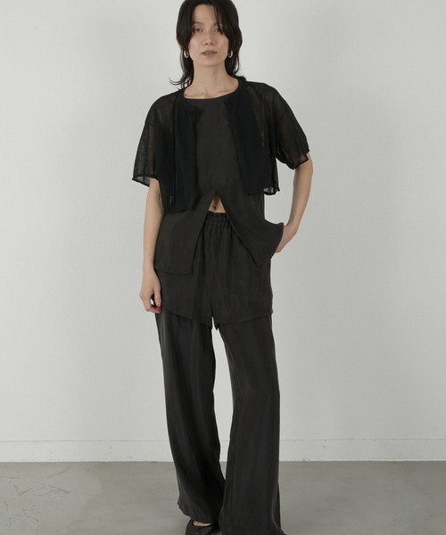 LA PEAU DE GEM（ラポドゥジェム）の「【LA PEAU DE GEM】sheer short cardigan/シアーショートカーディガン（カーディガン/ボレロ・レディース・ブラック/ベージュ・FREE）」の19枚目の写真