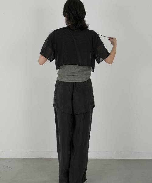 LA PEAU DE GEM（ラポドゥジェム）の「【LA PEAU DE GEM】sheer short cardigan/シアーショートカーディガン（カーディガン/ボレロ・レディース・ブラック/ベージュ・FREE）」の20枚目の写真