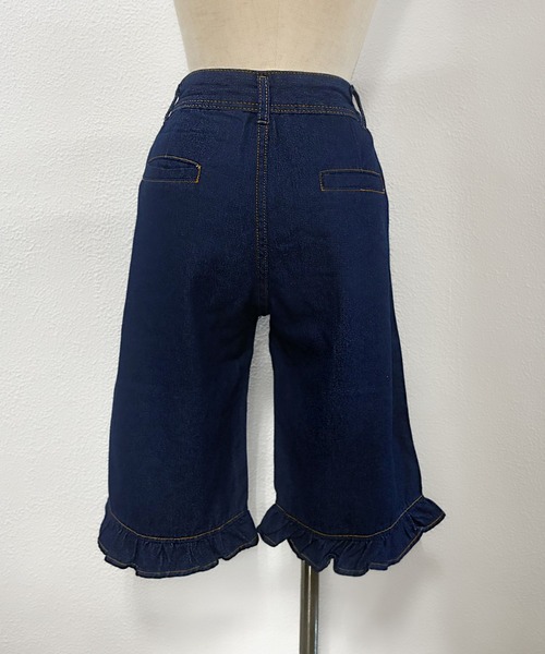 core core（コアコア）の「裾フリルハイウエストデニムハーフパンツ（デニムパンツ・レディース・ブルー・M/S/L）」の8枚目の写真