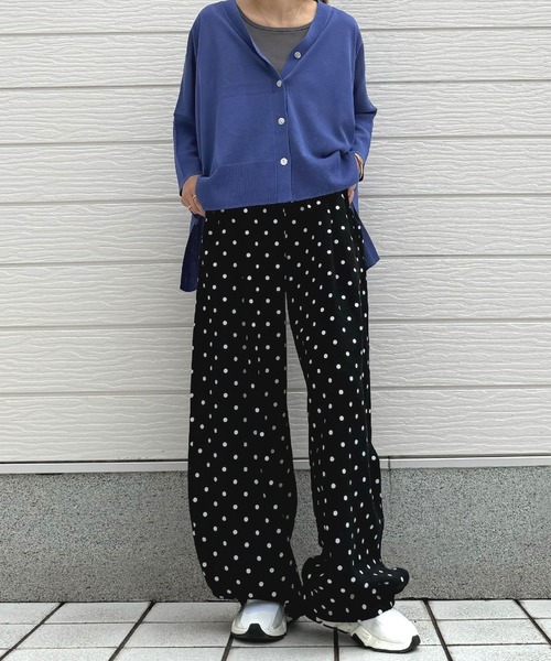 Q(キュー)の「ドットワイドパンツ(その他パンツ・レディース・ブラック系/ホワイト系・MEDIUM)」の15枚目の写真