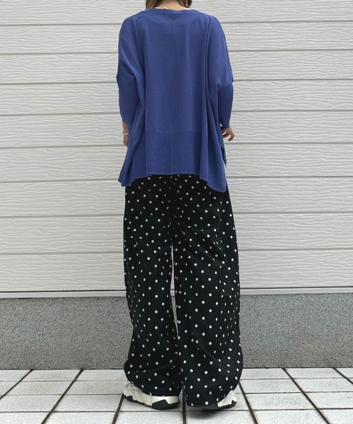 Q(キュー)の「ドットワイドパンツ(その他パンツ・レディース・ブラック系/ホワイト系・MEDIUM)」の9枚目の写真