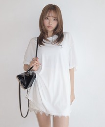 JOSEMOON LOGO OVER TSHIRT with PEARL/ジョゼムーンロゴオーバーT