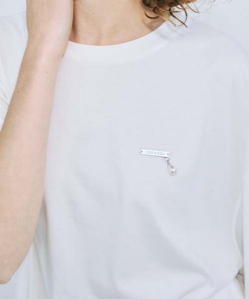 JOSE MOON（ジョゼムーン）の「PEARL OVER HALF SLEEVE T-SHIRT /パールオーバーハーフスリーブTシャツ（Tシャツ/カットソー・レディース・ブラック/グレー/ホワイト・FREE）」の14枚目の写真