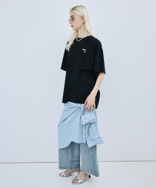 JOSE MOON（ジョゼムーン）の「PEARL OVER HALF SLEEVE T-SHIRT /パールオーバーハーフスリーブTシャツ（Tシャツ/カットソー・レディース・ブラック/グレー/ホワイト・FREE）」の21枚目の写真