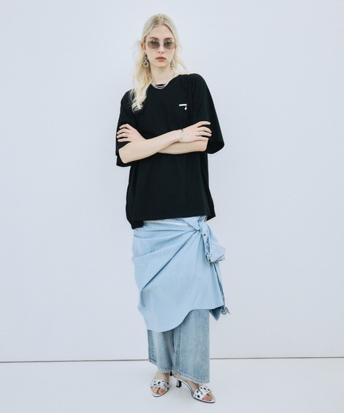JOSE MOON（ジョゼムーン）の「PEARL OVER HALF SLEEVE T-SHIRT /パールオーバーハーフスリーブTシャツ（Tシャツ/カットソー・レディース・ブラック/グレー/ホワイト・FREE）」の20枚目の写真