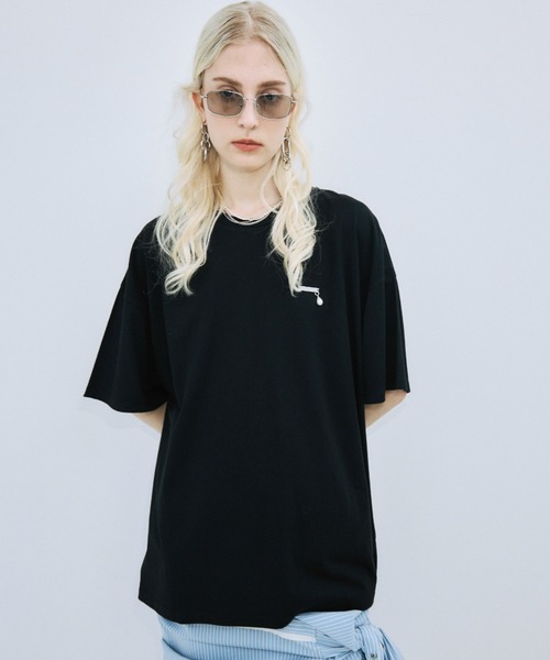 JOSE MOON（ジョゼムーン）の「PEARL OVER HALF SLEEVE T-SHIRT /パールオーバーハーフスリーブTシャツ（Tシャツ/カットソー・レディース・ブラック/グレー/ホワイト・FREE）」の16枚目の写真