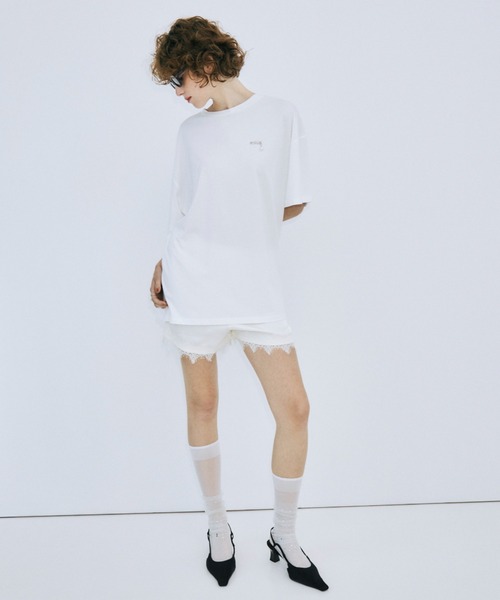 JOSE MOON（ジョゼムーン）の「PEARL OVER HALF SLEEVE T-SHIRT /パールオーバーハーフスリーブTシャツ（Tシャツ/カットソー・レディース・ブラック/グレー/ホワイト・FREE）」の11枚目の写真