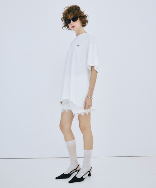 JOSE MOON（ジョゼムーン）の「PEARL OVER HALF SLEEVE T-SHIRT /パールオーバーハーフスリーブTシャツ（Tシャツ/カットソー・レディース・ブラック/グレー/ホワイト・FREE）」の12枚目の写真