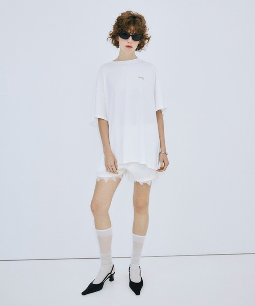 JOSE MOON（ジョゼムーン）の「PEARL OVER HALF SLEEVE T-SHIRT /パールオーバーハーフスリーブTシャツ（Tシャツ/カットソー・レディース・ブラック/グレー/ホワイト・FREE）」の10枚目の写真