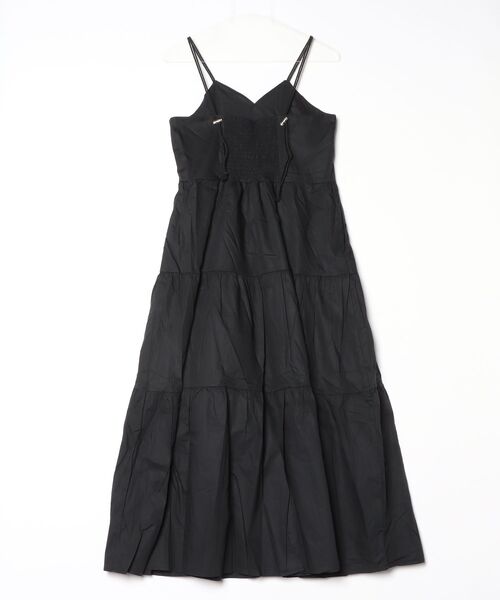 YUGA(ユーガ)の「YUGA_YGMC Korean-style Tiered long flared camisole dress(ワンピース・レディース・ブラック/オフホワイト・FREE)」の3枚目の写真