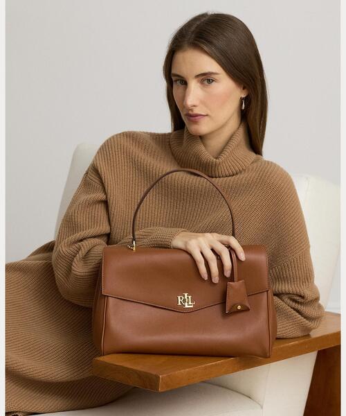 LAUREN RALPH LAUREN(ローレン ラルフ ローレン)の「ナッパ レザー ミディアム Farrah ソフト サッチェル(ショルダーバッグ・レディース・ブラウン・ONE)」の7枚目の写真