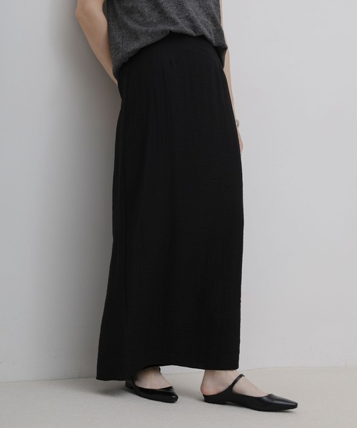 select MOCA(セレクトモカ)の「リネンライクバックスリットシアーIラインスカート(スカート・レディース・アイボリー/ブラック・LARGE/MEDIUM)」の1枚目の写真