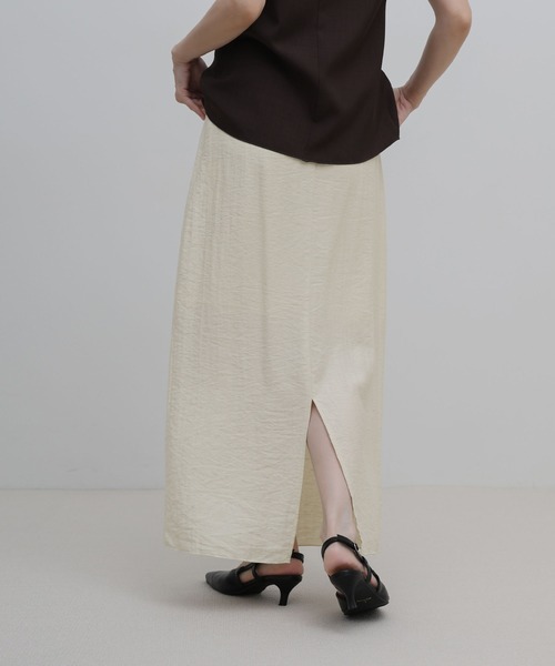 select MOCA(セレクトモカ)の「リネンライクバックスリットシアーIラインスカート(スカート・レディース・アイボリー/ブラック・LARGE/MEDIUM)」の6枚目の写真