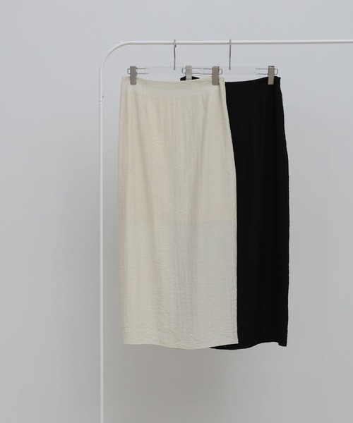 select MOCA(セレクトモカ)の「リネンライクバックスリットシアーIラインスカート(スカート・レディース・アイボリー/ブラック・LARGE/MEDIUM)」の12枚目の写真