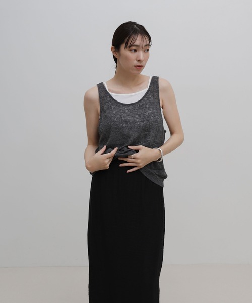 select MOCA(セレクトモカ)の「リネンライクバックスリットシアーIラインスカート(スカート・レディース・アイボリー/ブラック・LARGE/MEDIUM)」の19枚目の写真
