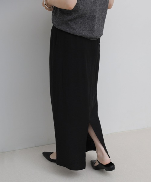 select MOCA(セレクトモカ)の「リネンライクバックスリットシアーIラインスカート(スカート・レディース・アイボリー/ブラック・LARGE/MEDIUM)」の14枚目の写真