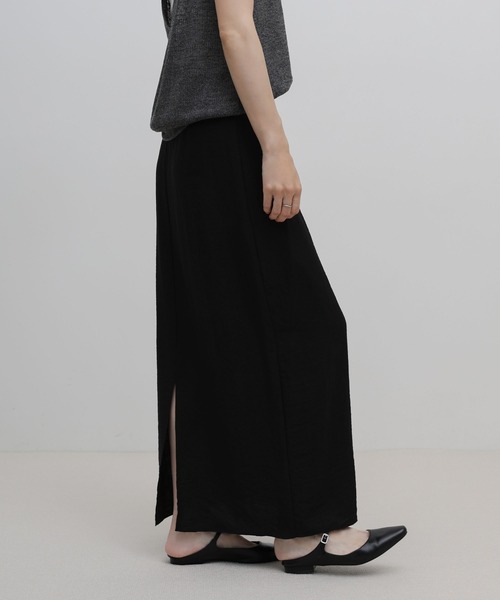 select MOCA(セレクトモカ)の「リネンライクバックスリットシアーIラインスカート(スカート・レディース・アイボリー/ブラック・LARGE/MEDIUM)」の16枚目の写真