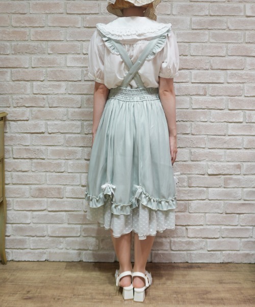 axes femme POETIQUE(アクシーズファムポエティック)の「リボン付きフリルサスSK(スカート・レディース・レッド/ミント/ネイビー・MEDIUM)」の6枚目の写真