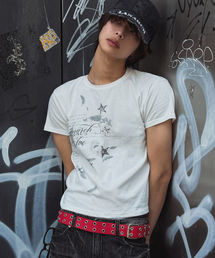 LANARCHIVE（ランアーカイブ）の「[0096] スターフェザーグラフィックスリムTシャツ - アイボリー（Tシャツ/カットソー）」